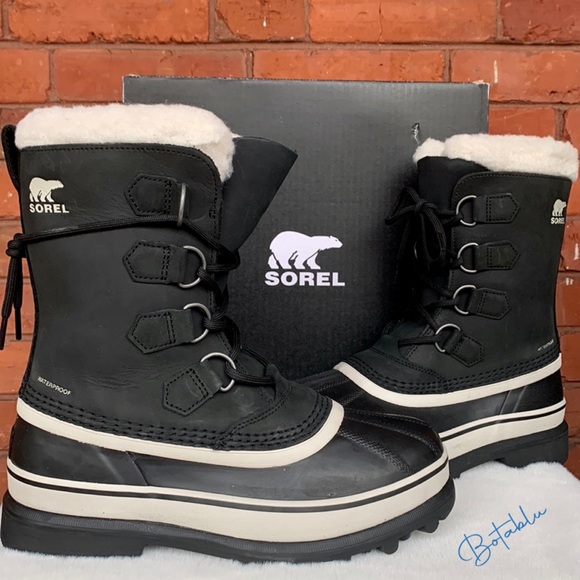 SOREL Caribou NEW Waterproof Insulated Black Winter Snow Boots 7.5 8 9.5 - Picture 8 of 9
